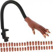 Ipetboom 1 Set Manicure Fake Hands Nail Art Hand Model Manicure Display Fake Hand Manicure Practice Hand Simulated Nail Art Hand Prosthetic Manicure Tool Practice Nail Hand Brown Plastic