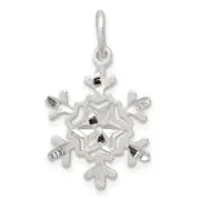 Sterling Silver Diamond Cut Snowflake Charm