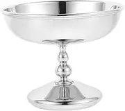 HEALEEP Footed Dessert Cups: Vintage Stainless Steel Ice Cream Bowls for Pudding Yogurt Snacks - Elegant Party Serving Dish for Home Gatherings