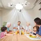 Remote Control Hanging Fan with LED Light Ceiling Lamp Dormitory