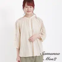 在飛比找蝦皮商城優惠-Samansa Mos2 鏤空花邊蕾絲透膚七分袖襯衫(FL3