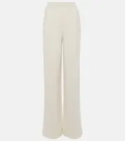 [Loro Piana] Loro Piana Napier high-rise cashmere wide-leg pants AU 14 white