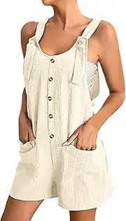 [Generic] Romper for Women Summer Casual Jumpsuits Loose Fit Adjustable Strap Shorts Overalls Jumpsuit for Women 2025 Trendy