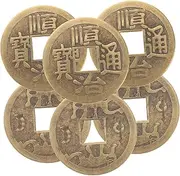 Abaodam 6pcs Delicate Brass Chinese Coins DIY Chinese Style for Home Car Decor