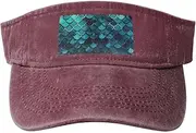 [RLDOBOFE] Sun Visor Hat Adjustable Empty Top Baseball Cap Blue fish scale pattern Sun Hats for Women Men Sports Hats Summer Beach Cap