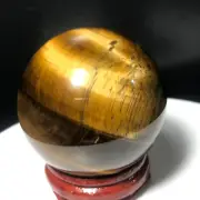 130g Natural Tiger's eye stone quartz Sphere crystal ball rock Healing +base 04