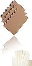 Honwor Pack of 3 Soft Cover Spiral Sketchbooks, Kraft Cover, The Inner Page Horizontal line, which is Smooth and Smooth, Does not Leak Ink and Does not Hurt Eyes, Ideal for Travel - Brown