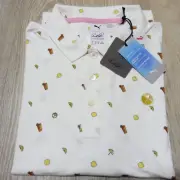ARNOLD PALMER PUMA Mens L LARGE LEMONS POLO SHIRT ICED TEA COCKTAIL AP CLOUDSPUN