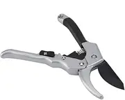 Haofy Ratchet Hand Pruning Shears Garden Pruner Scissors with Heavy Duty SK-5 Steel Vane/Wing, Labor-saving Cutting Tool (Silver)