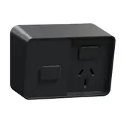 Clipsal Iconic Outdoor Single Weatherproof Powerpoint with Timer Black