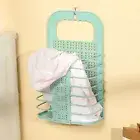 Light Green Laundry Basket Wall Mounted Foldable Dirty Clothes Basket Bathroom