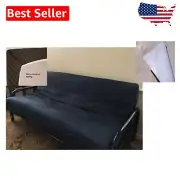 Elegant Navy Bonded Micro-Suede Futon Cover, Custom Fit for Full Size Mattresses