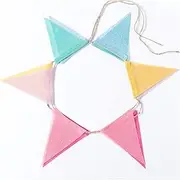 Bunting Flags Set of 12 Multi-Color Flags Burlap Bunting Rainbow Bunting Color Birthday Classroom Game Room Decoration Pastel Rainbow Decoration Bunting