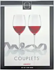Oneida Couplets Aquarius Crystal Wine Glasses - Set of 2 - NEW