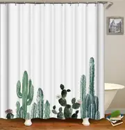 Dark Green Cactus Shower Curtain