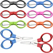 6 Pieces Stainless Steel Scissors Anti-Rust Folding Scissors Glasses-Shaped Mini