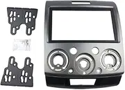 Car Radio Stereo Panel for Ford Everest Ranger Mazda BT-50 BT50 Double Din Fascia Installation Kit (Ford-Silver)