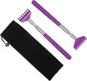 2 Pack Portable Extendable Back Scratcher, Metal Stainless Steel Telescoping Back Scratcher Tool with Carrying Bag