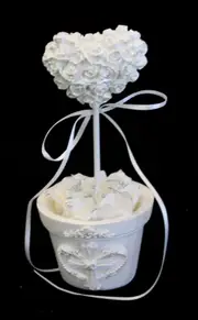 6x Wedding Christening Place Name Card Holder Heart W Pot Favour Bomboniere