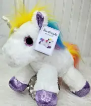 Aurora World Plush RAINBOW UNICORN "Starbright" NEW Stuffed Animal Toy 12"