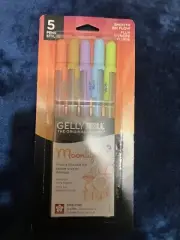 Sakura Gelly Roll Pens - MOONLIGHT, 5 Piece Set Fine .03mm Vivid & Opaque Ink