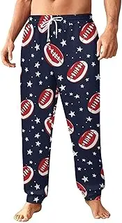 [Generic] Men's Sweatpants, Stars and Stripes Football Design-131, Polyester Joggers, Sweatpants Jogging Pants for Workout Running