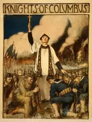 Knights of Columbus Kneeling in Prayer 1917 WWI Poster - 18x24