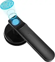 Foxgard Smart Fingerprint Door Lock,Keyless Entry Door Lock with Handle,Fingerprint Door Knob for Bedroom,Office(Black)
