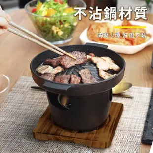 【冠和工程】小烤爐子 日式烤爐 家用燒烤爐 1-2人 韓國烤肉盤 KBBQ2-F(雙人烤爐 不沾烤盤 燒肉組)