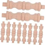 10pcs Cabinet for Living Room Craft Column Kitchen Cabinet Decor Hallway Furniture Wine Storage Racks Wood Craft Spindles Table Wine Rack Wood Column Accent Cabinet Khaki Wooden