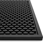 AXIESO Silicone Bar Mat - 1/2 Inch Thick Heat-Resistant and Food Safe Drip Mat - Spill Mats for Counter Top - Service Mat for Kitchen, Coffee Bar, Restaurant - Drying Mat for Glasses - 18 x 12 Inches