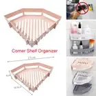 Suction Wall Triangular Shower Caddy Shelf Bathroom Corner Bath Rack Storage Hol