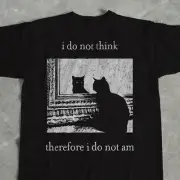 I do not think therefore i do not am, Funny Cat shirt, Grunge tshirt, Vintage