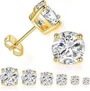 [MDFUN] 3 Pairs Sport Ball Stud Earrings Set for Sensitive Ears, Hypoallergenic Post Earrings Pack for Players Enthusiasts, Teammates, Cheerleaders and Mom