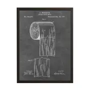 [Namly Design] Patent Drawing Poster - S. Wheeler Toilet Paper Roll
