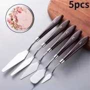 5pcs Stainless Steel Cake Spatula Set Icing Tools Decorating & Oil Painting Tone