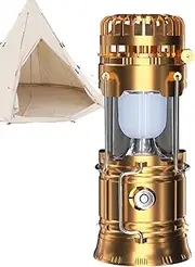 Solar Camping Fan with LED Lantern | Solar-Powered Camping Fan with Lantern,Portable Cooling Tool with Lamp for Workbench Fishing Beach Picnic