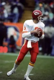 Bill Kenney Kansas City Chiefs drops back to pass v Denver B Football 1988 Photo