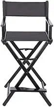 Director Chair Make-up Artist Chair,folding Director Chair,aluminium Portable Chair,foldable Make-up Artist Chair,suitable For Dressing Room,beauty Salon,studio (Color : Black)