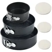 Tellshun 3 Pack Springform Cheesecakes Pan Tin Set 4 7 9 Inch Baking Mold Rou...