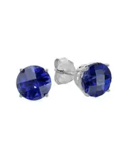 MaxColor 10K 1.80 ct. tw. Lab-Grown Blue Sapphire Studs