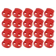 Plastic Spring Cord Locks, 20Pcs Shoe Lace Tie Lock (Red)