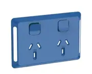 Clipsal Pro Series, cover frame, 2 switches & 2 sockets, 10 A, Dark Blue - P3025C-DB