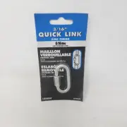 Lehigh 3/16" Chain Quick Link Zinc Finish, 610 lbs, 7034 w1