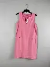 J.McLaughlin Size L Pink Multi Floral Rue 100% Linen Sheath Dress NWT $218