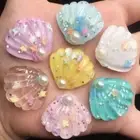 3D Shell Flat Back Rhinestone - Craft Decor With Acrylic Pearl Rhinestone 8pcs