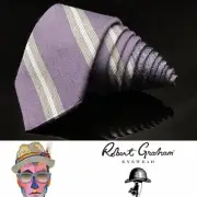 ROBERT GRAHAM, Men's Striped Design Signature, Wool Blend Silk Tie