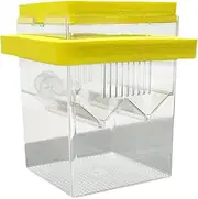 Stgfyxgs Floating Incubate -breeding Box Small Fish Kindergarten Egg Isolation Breeding Box for Shrimp Betta Guppy Fish, Yellow
