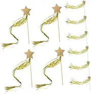 10pcs Decorative Fairy Wands with Ribbon Design Lightweight Star Themed Party Props for Cosplay Weddings Dances and Photoshoots Create Magical Atmosphere