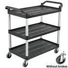 Catering Shelf 3Tier Service Cart Restaurant Trolley Kitchen Service Shelf Black
